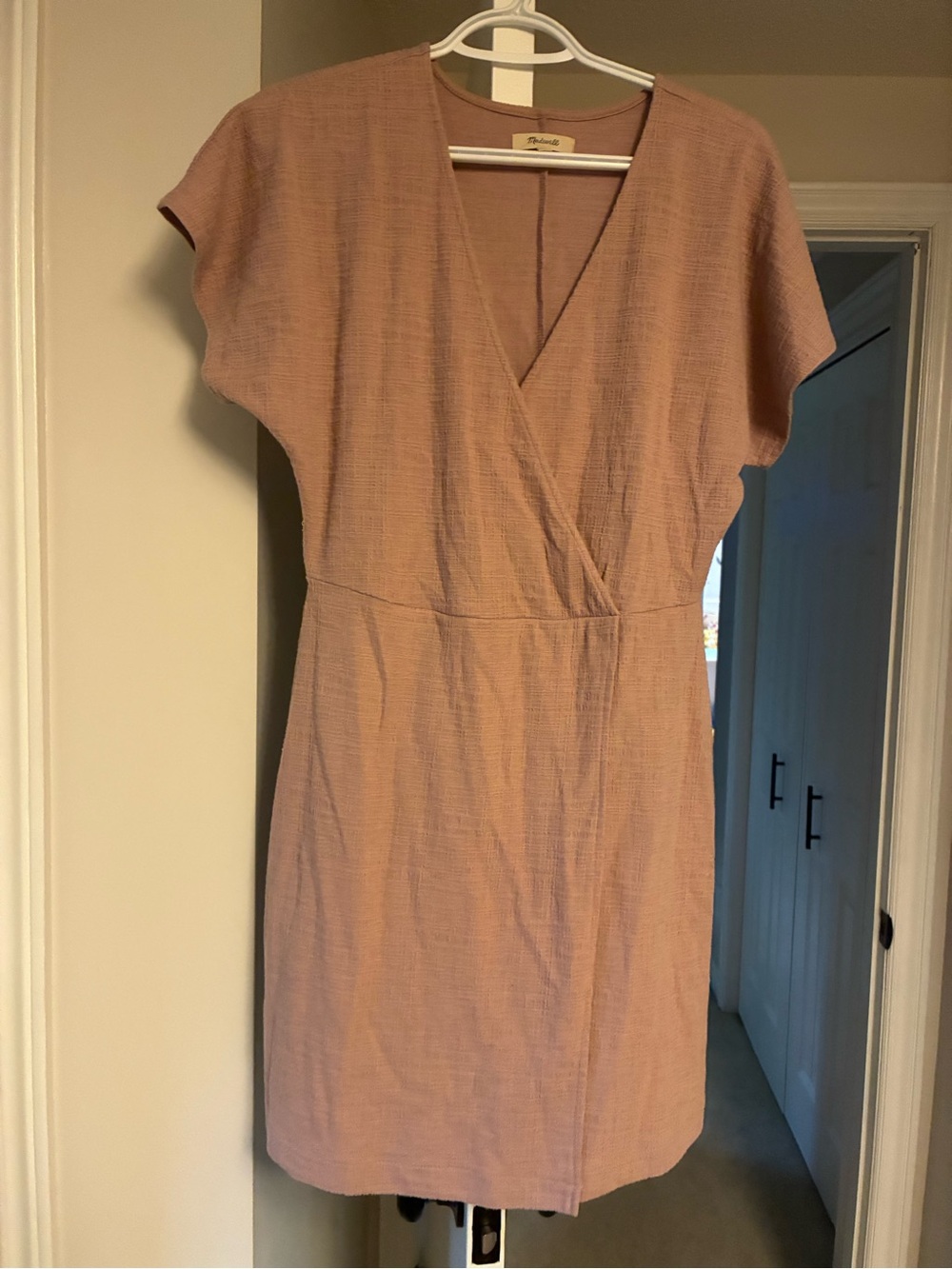 Madewell Blush Wrap-Front Midi Dress